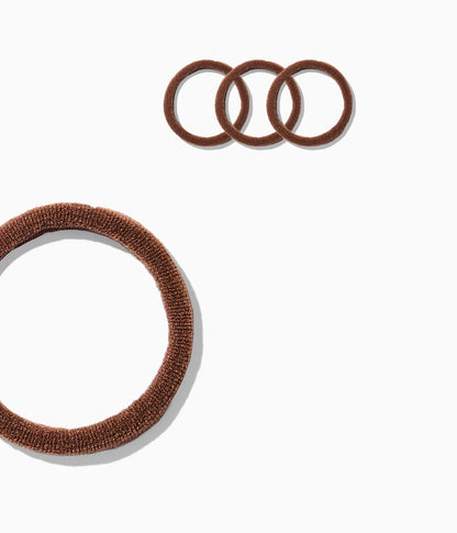 StretchDEFY™  Super-Soft & Hyper-Hold Hairties in Chocolate Glaze, 12 Pcs