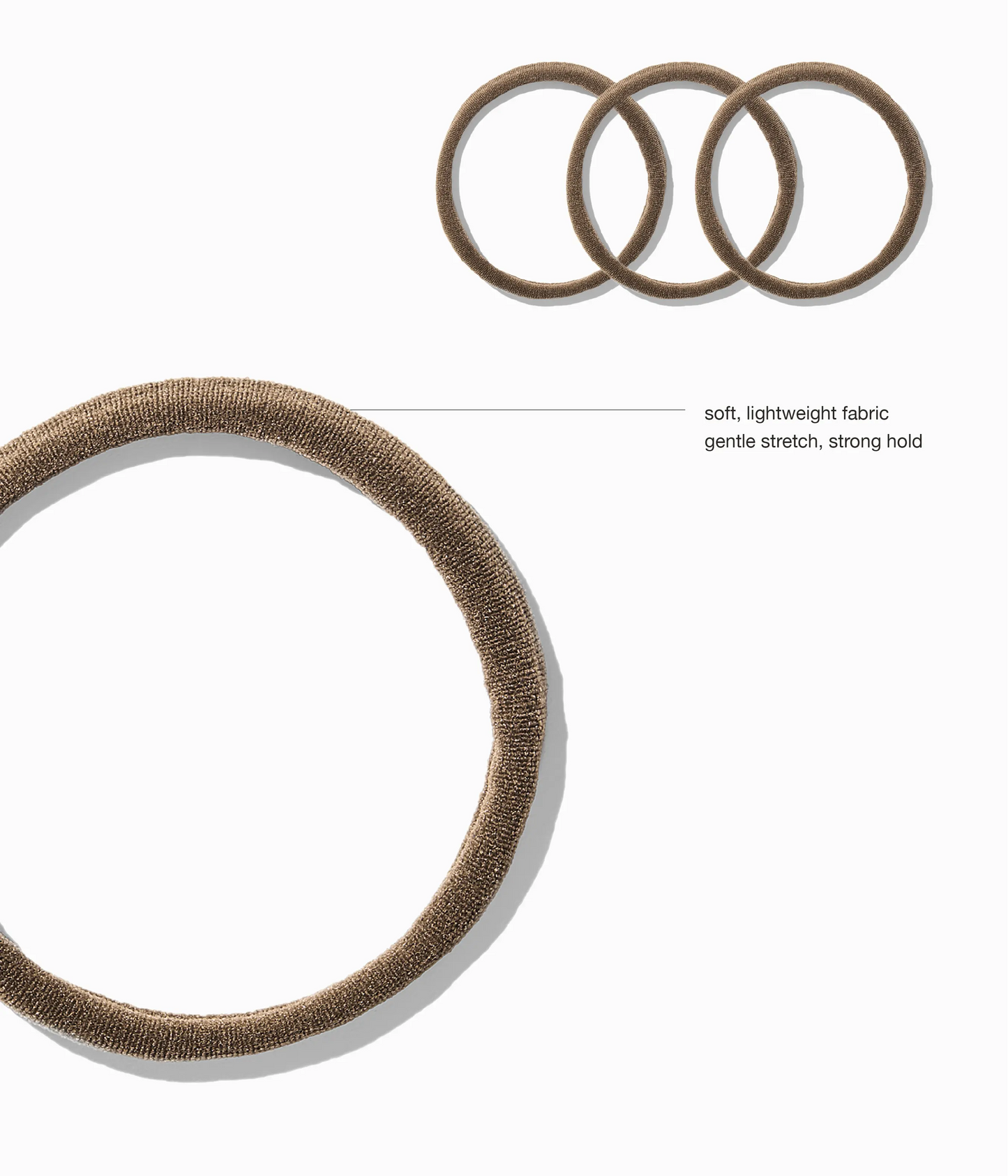 StretchDEFY™ Super-Soft & Hyper-Hold  Hairties in Hazelnut Honey, 12 Pcs