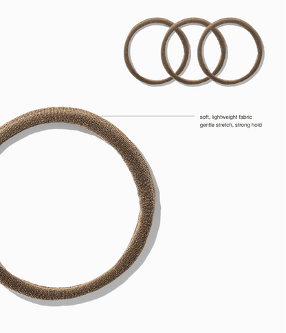 StretchDEFY™ Super-Soft & Hyper-Hold  Hairties in Hazelnut Honey, 12 Pcs