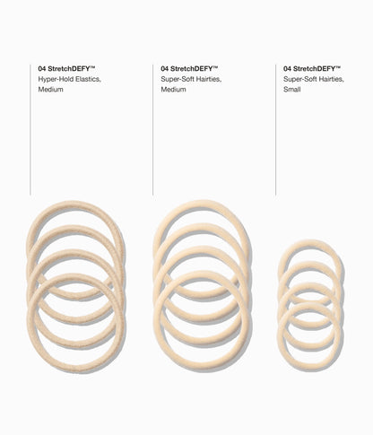 StretchDEFY™ Super-Soft & Hyper-Hold  Hairties in Vanilla Chai, 12 Pcs