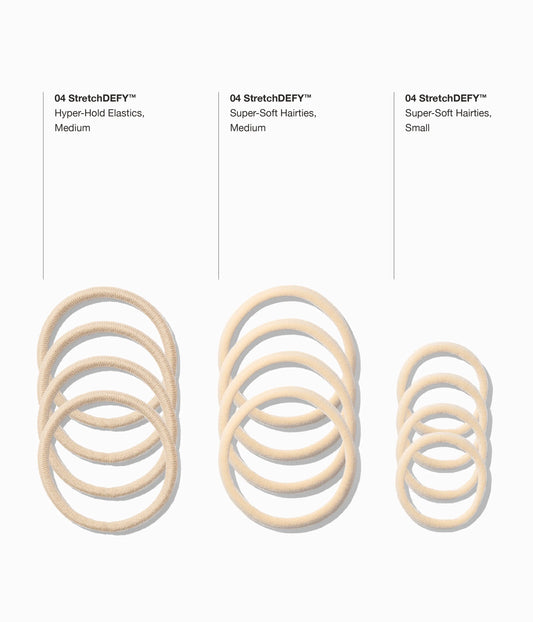StretchDEFY™ Super-Soft & Hyper-Hold  Hairties in Vanilla Chai, 12 Pcs