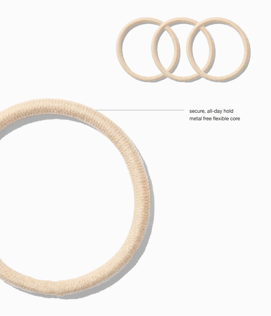StretchDEFY™ Super-Soft & Hyper-Hold  Hairties in Vanilla Chai, 12 Pcs