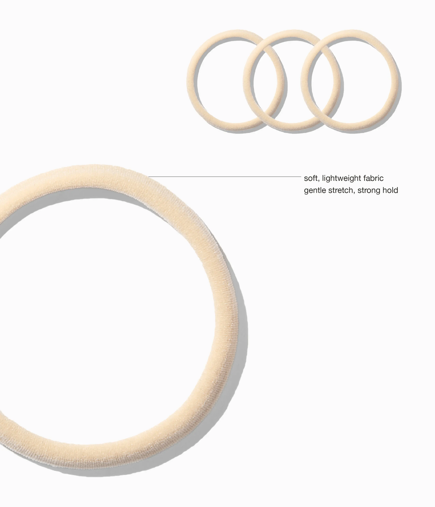 StretchDEFY™ Super-Soft & Hyper-Hold  Hairties in Vanilla Chai, 12 Pcs