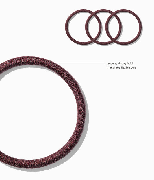 StretchDEFY™ Super-Soft & Hyper-Hold  Hairties in Black Cherry, 12 Pcs
