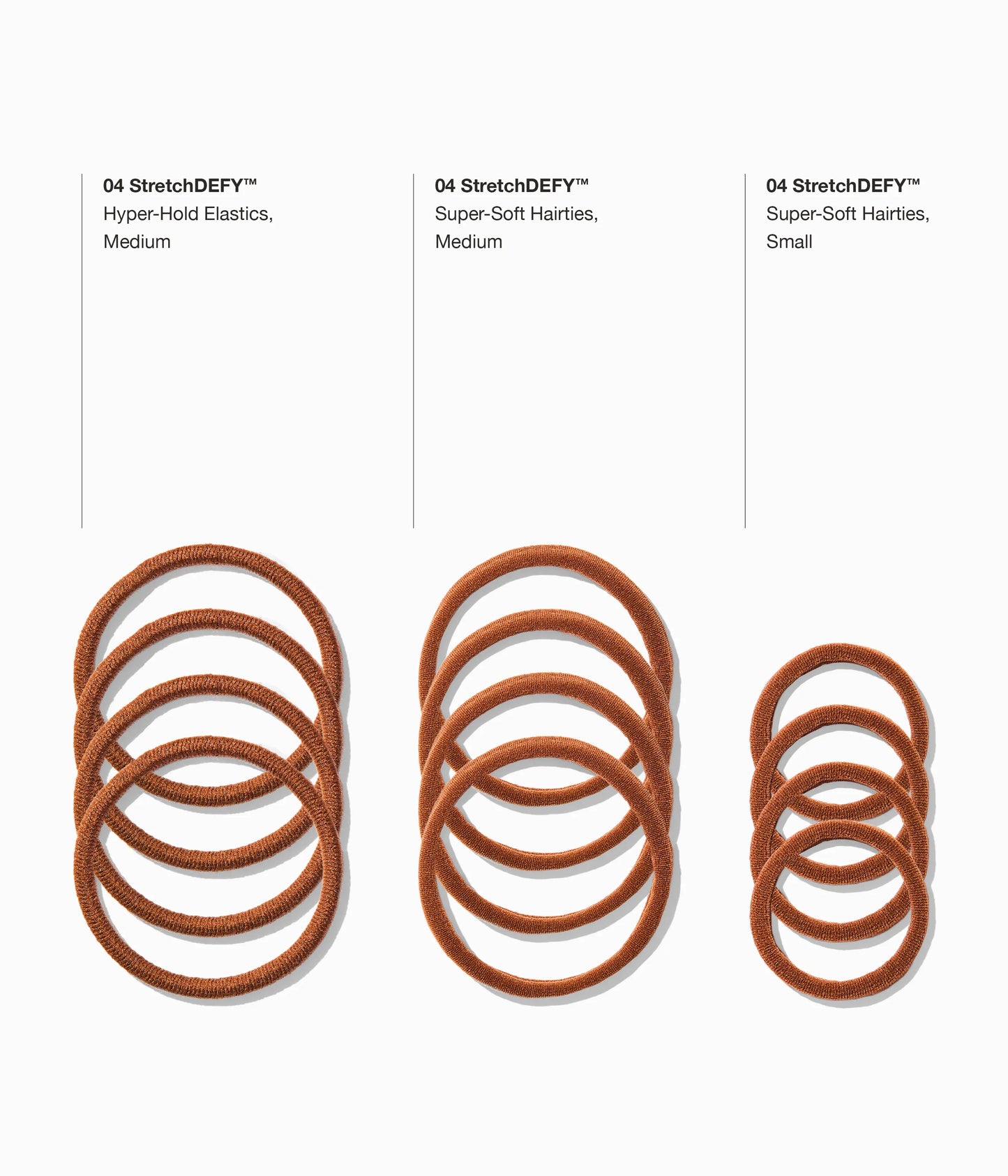 StretchDEFY™ Super-Soft & Hyper-Hold  Hairties in Ginger Root, 12 Pcs