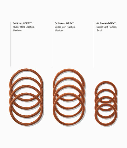 StretchDEFY™ Super-Soft & Hyper-Hold  Hairties in Ginger Root, 12 Pcs