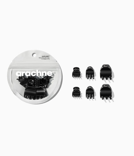 miniCLAWS™ Glossy Mini Claw Clips in All Black, 6 Pcs