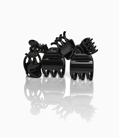 miniCLAWS™ Glossy Mini Claw Clips in All Black, 6 Pcs