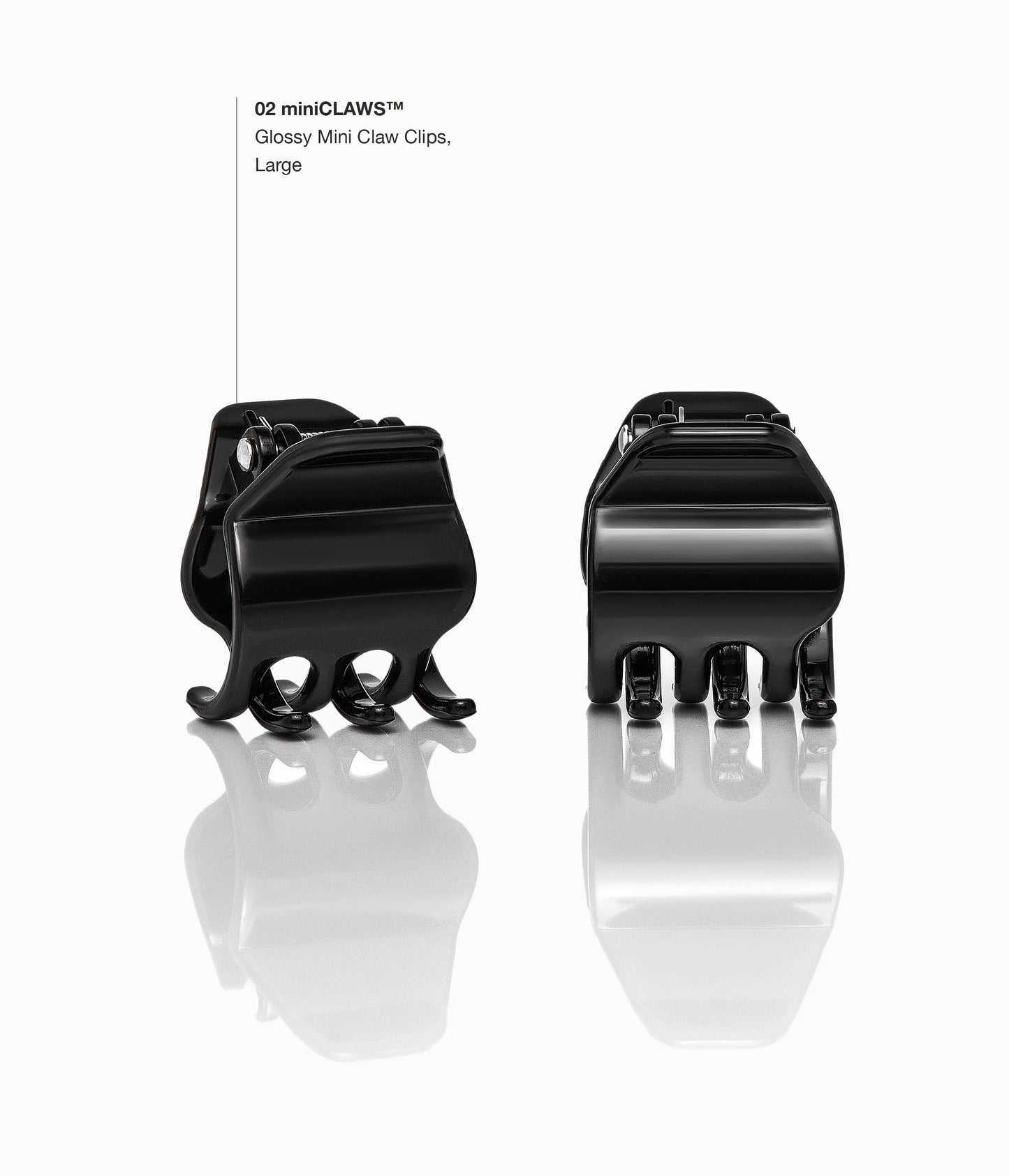 miniCLAWS™ Glossy Mini Claw Clips in All Black, 6 Pcs