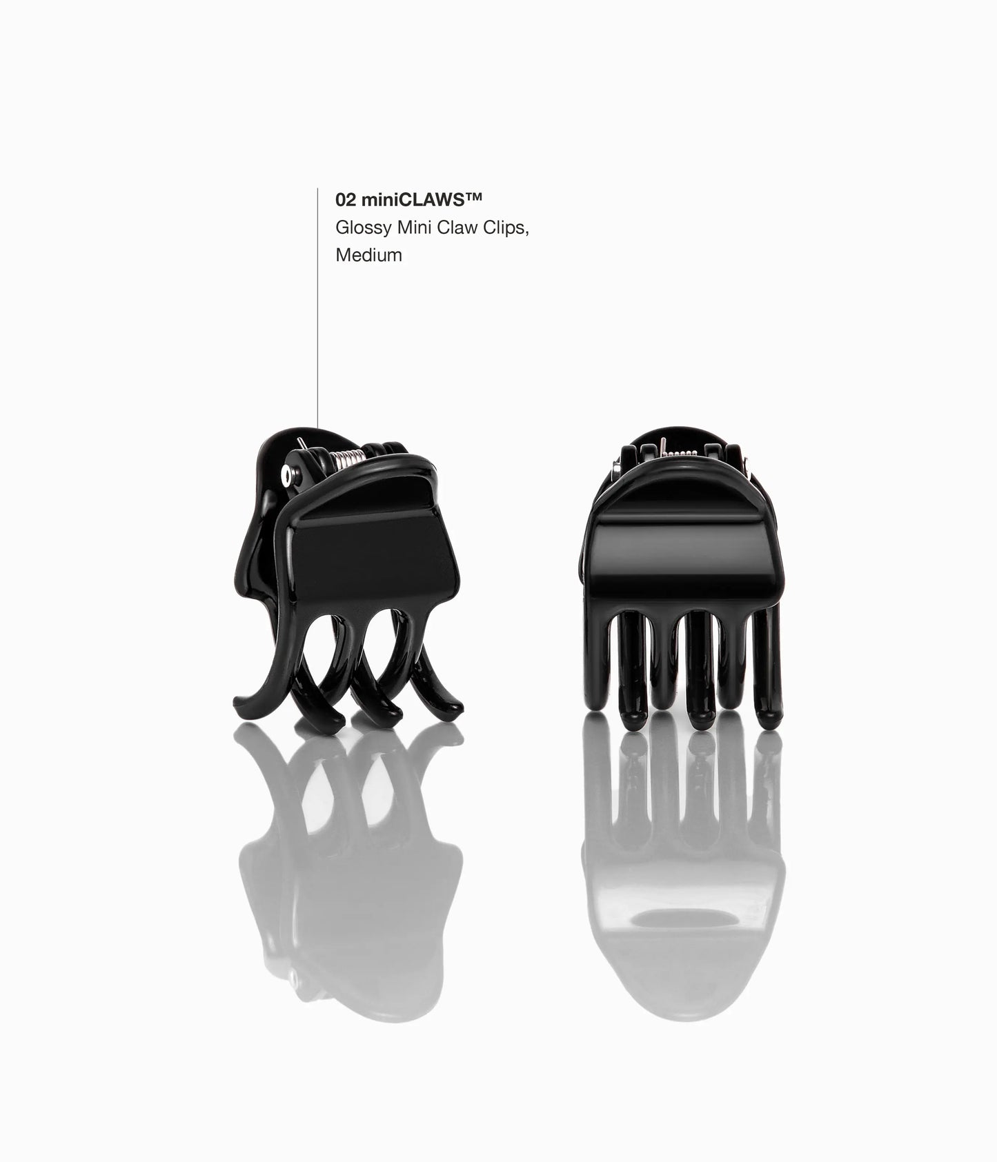 miniCLAWS™ Glossy Mini Claw Clips in All Black, 6 Pcs