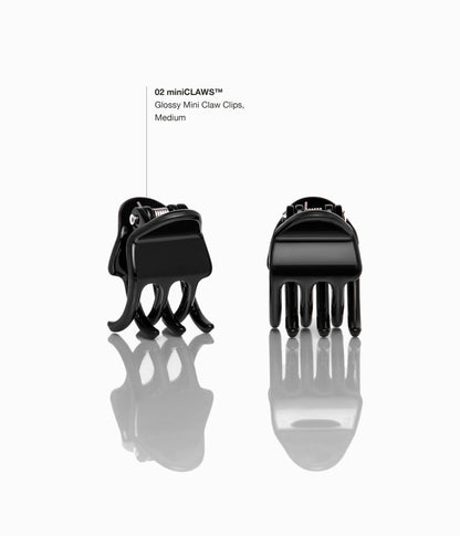 miniCLAWS™ Glossy Mini Claw Clips in All Black, 6 Pcs