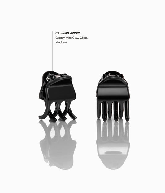 miniCLAWS™ Glossy Mini Claw Clips in All Black, 6 Pcs