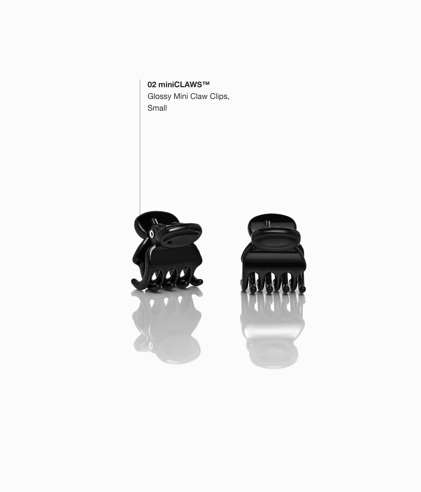 miniCLAWS™ Glossy Mini Claw Clips in All Black, 6 Pcs