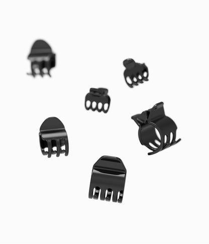 miniCLAWS™ Glossy Mini Claw Clips in All Black, 6 Pcs