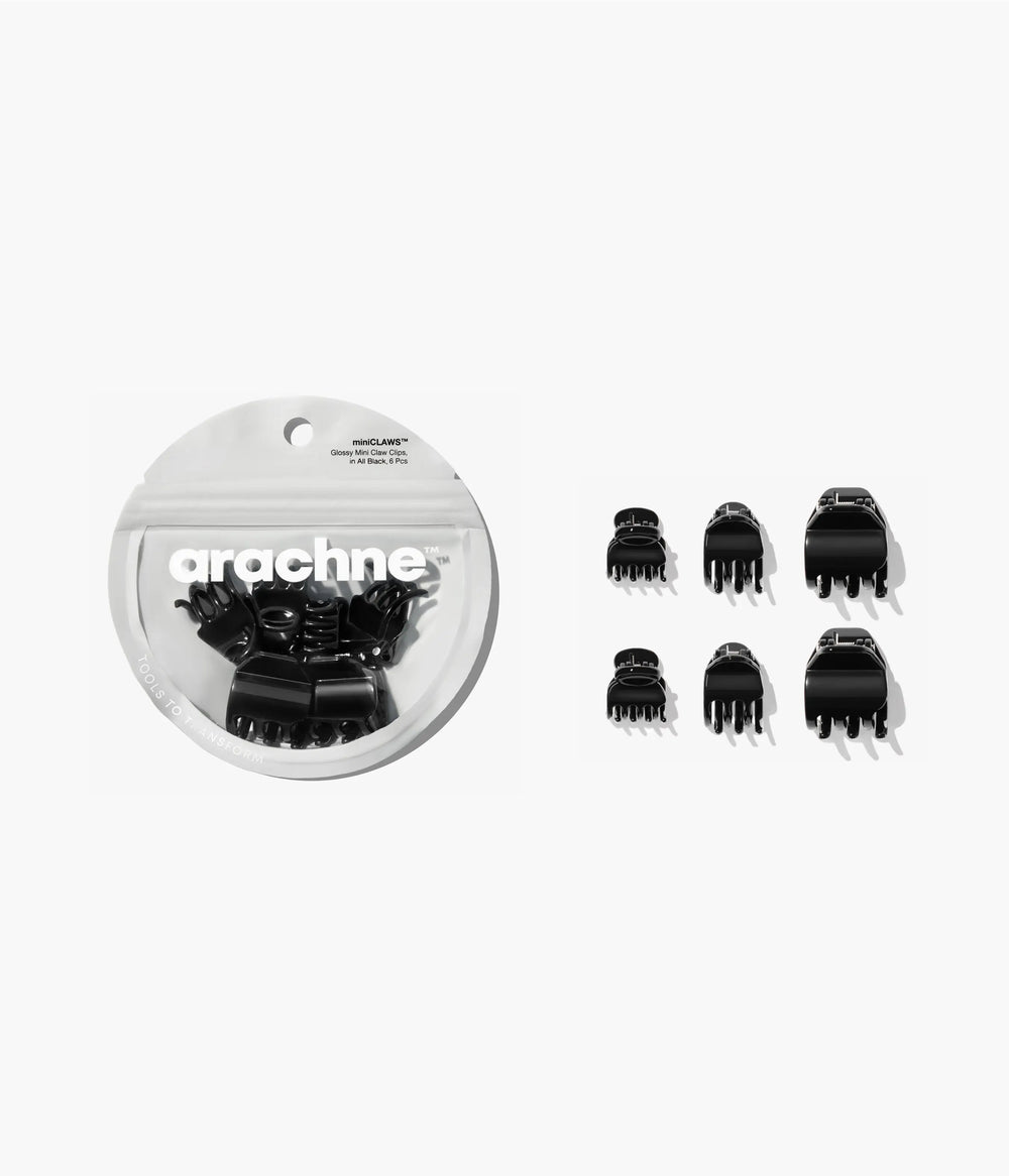 miniCLAWS™ Glossy Mini Claw Clips in All Black, 6 Pcs