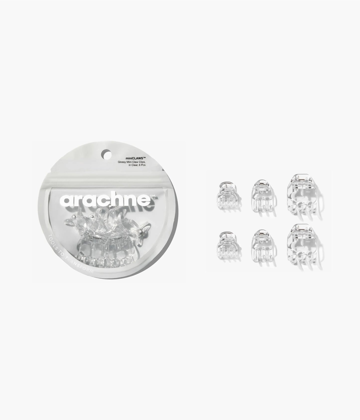 miniCLAWS™ Glossy Mini Claw Clips in Clear,  6 Pcs