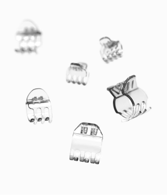 miniCLAWS™ Glossy Mini Claw Clips in Clear,  6 Pcs