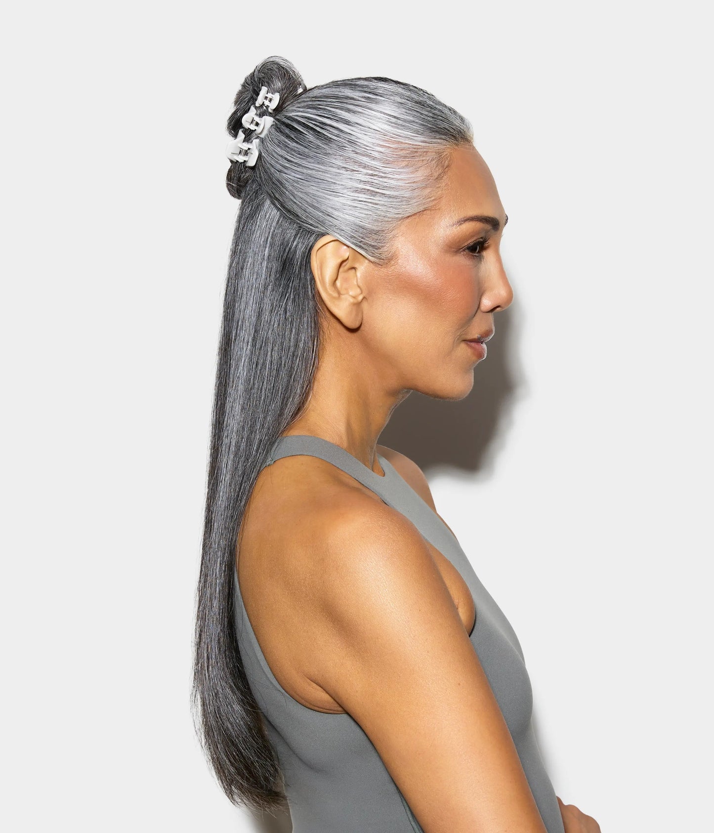 miniCLAWS™ Glossy Mini Claw Clips in Silver Fox, 6 Pcs