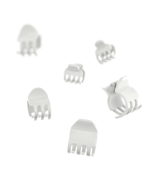 miniCLAWS™ Glossy Mini Claw Clips in Silver Fox, 6 Pcs