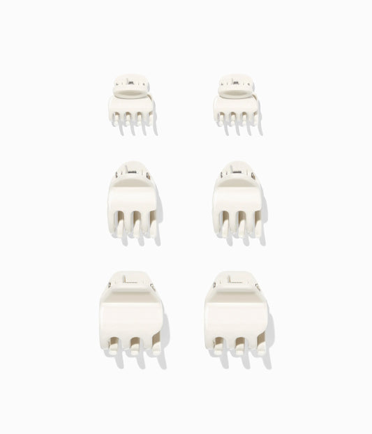 miniCLAWS™ Glossy Mini Claw Clips in Icy Platinum, 6 Pcs