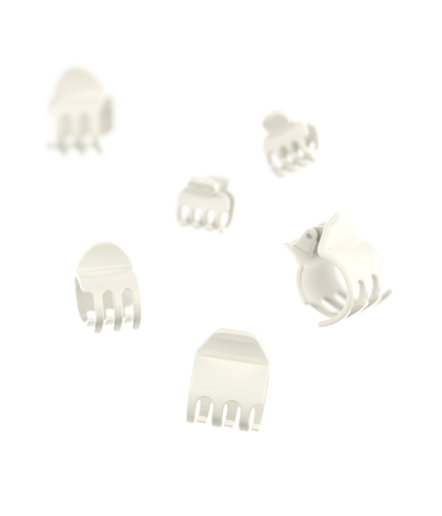 miniCLAWS™ Glossy Mini Claw Clips in Icy Platinum, 6 Pcs