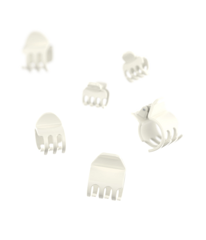 miniCLAWS™ Glossy Mini Claw Clips in Icy Platinum, 6 Pcs