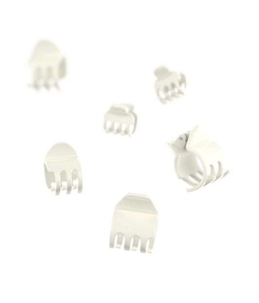 miniCLAWS™ Glossy Mini Claw Clips in Icy Platinum, 6 Pcs
