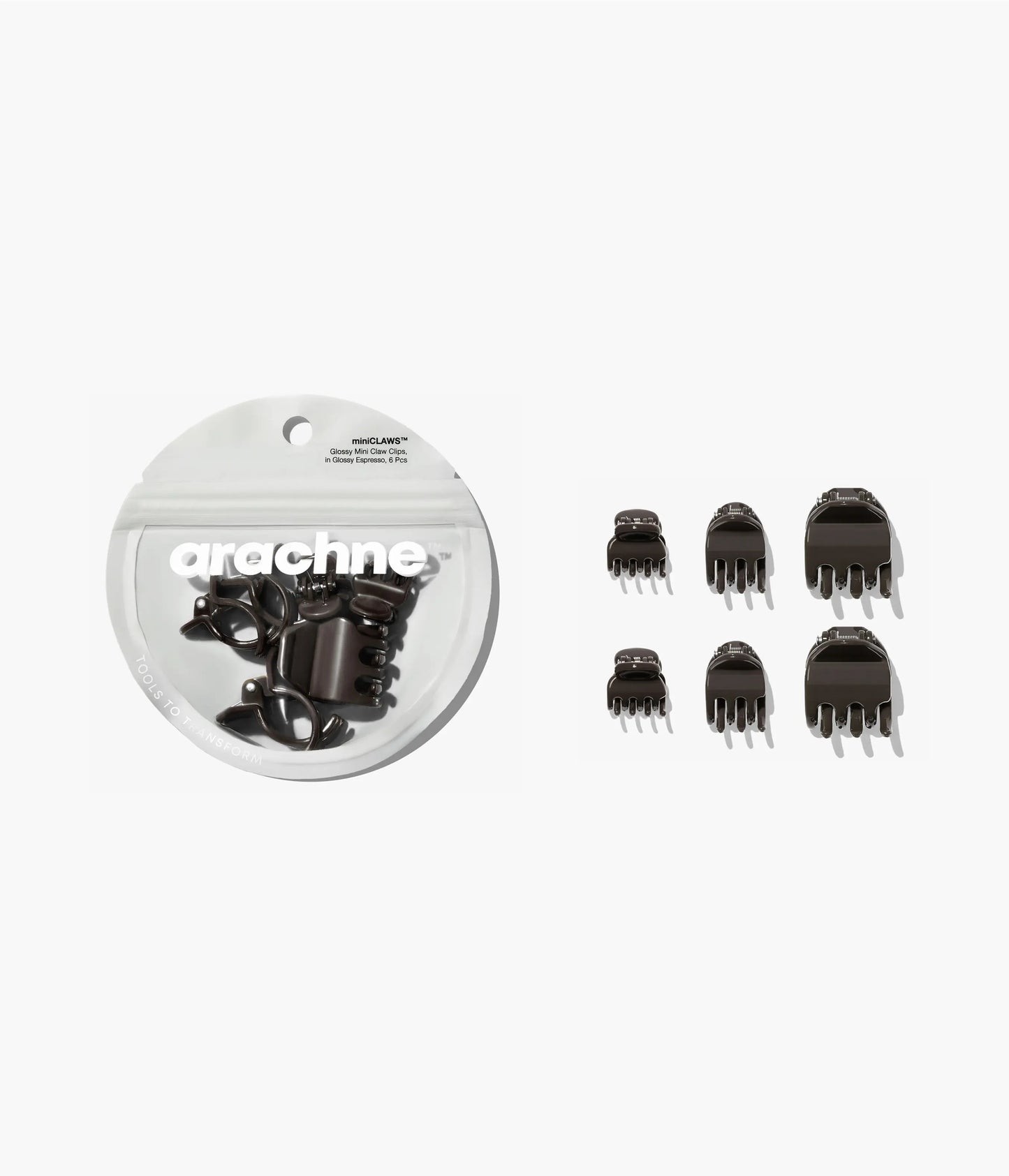 miniCLAWS™ Glossy Mini Claw Clips  in Glossy Espresso, 6 Pcs