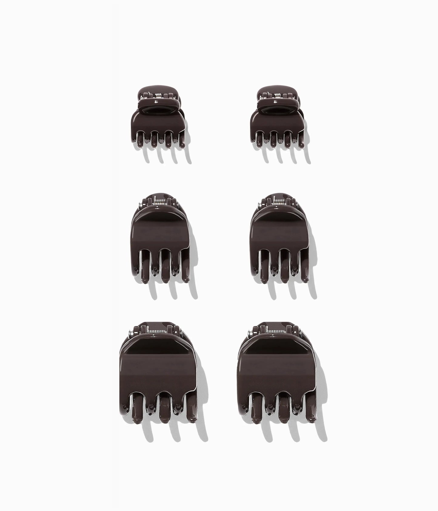 miniCLAWS™ Glossy Mini Claw Clips  in Glossy Espresso, 6 Pcs