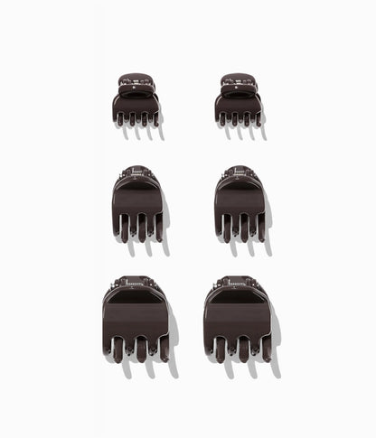 miniCLAWS™ Glossy Mini Claw Clips  in Glossy Espresso, 6 Pcs