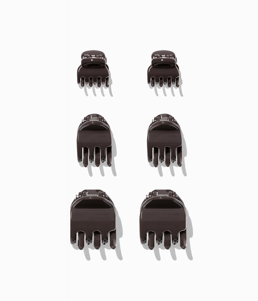 miniCLAWS™ Glossy Mini Claw Clips  in Glossy Espresso, 6 Pcs