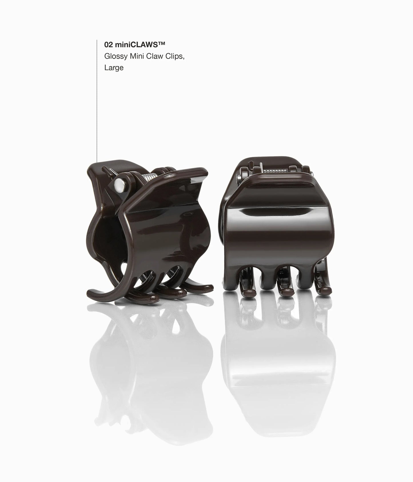 miniCLAWS™ Glossy Mini Claw Clips  in Glossy Espresso, 6 Pcs