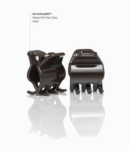miniCLAWS™ Glossy Mini Claw Clips  in Glossy Espresso, 6 Pcs