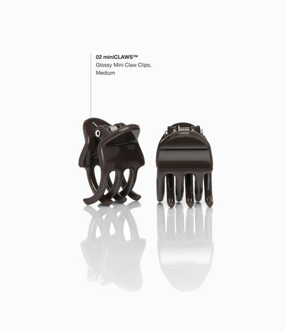 miniCLAWS™ Glossy Mini Claw Clips  in Glossy Espresso, 6 Pcs