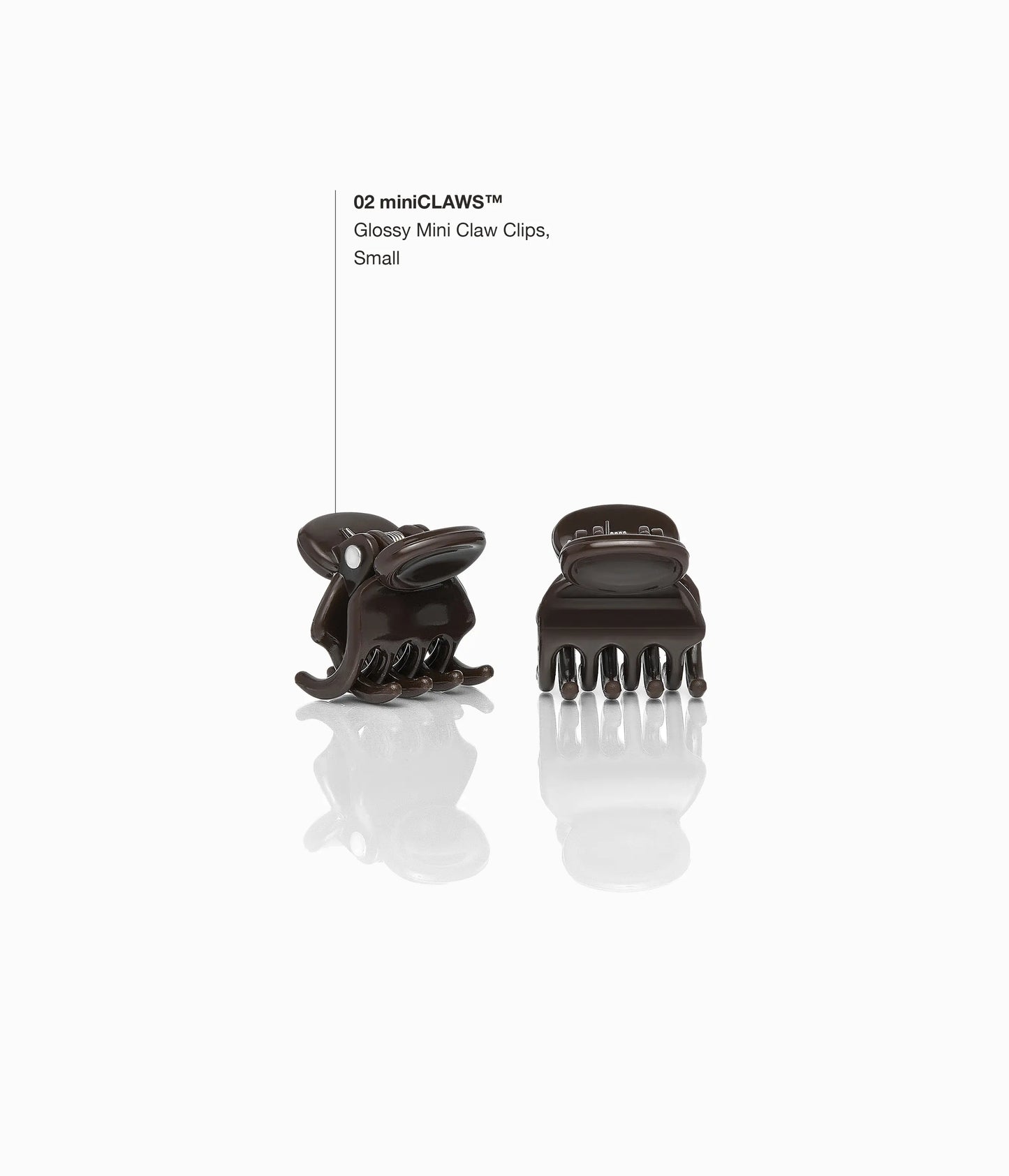miniCLAWS™ Glossy Mini Claw Clips  in Glossy Espresso, 6 Pcs
