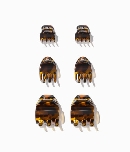 miniCLAWS™ Glossy Mini Claw Clips in Chocolate Tort,  6 Pcs