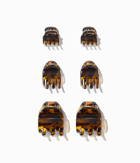 miniCLAWS™ Glossy Mini Claw Clips in Chocolate Tort,  6 Pcs