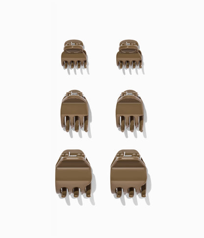 miniCLAWS™ Glossy Mini Claw Clips in Hazelnut Honey, 6 Pcs