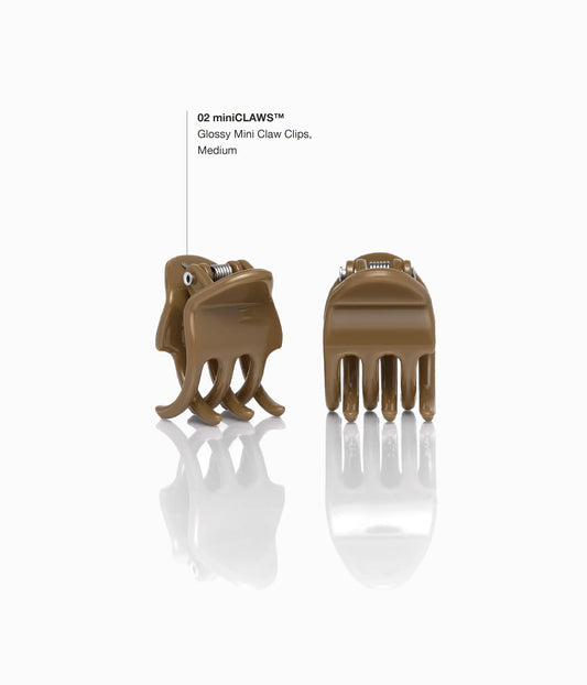 miniCLAWS™ Glossy Mini Claw Clips in Hazelnut Honey, 6 Pcs