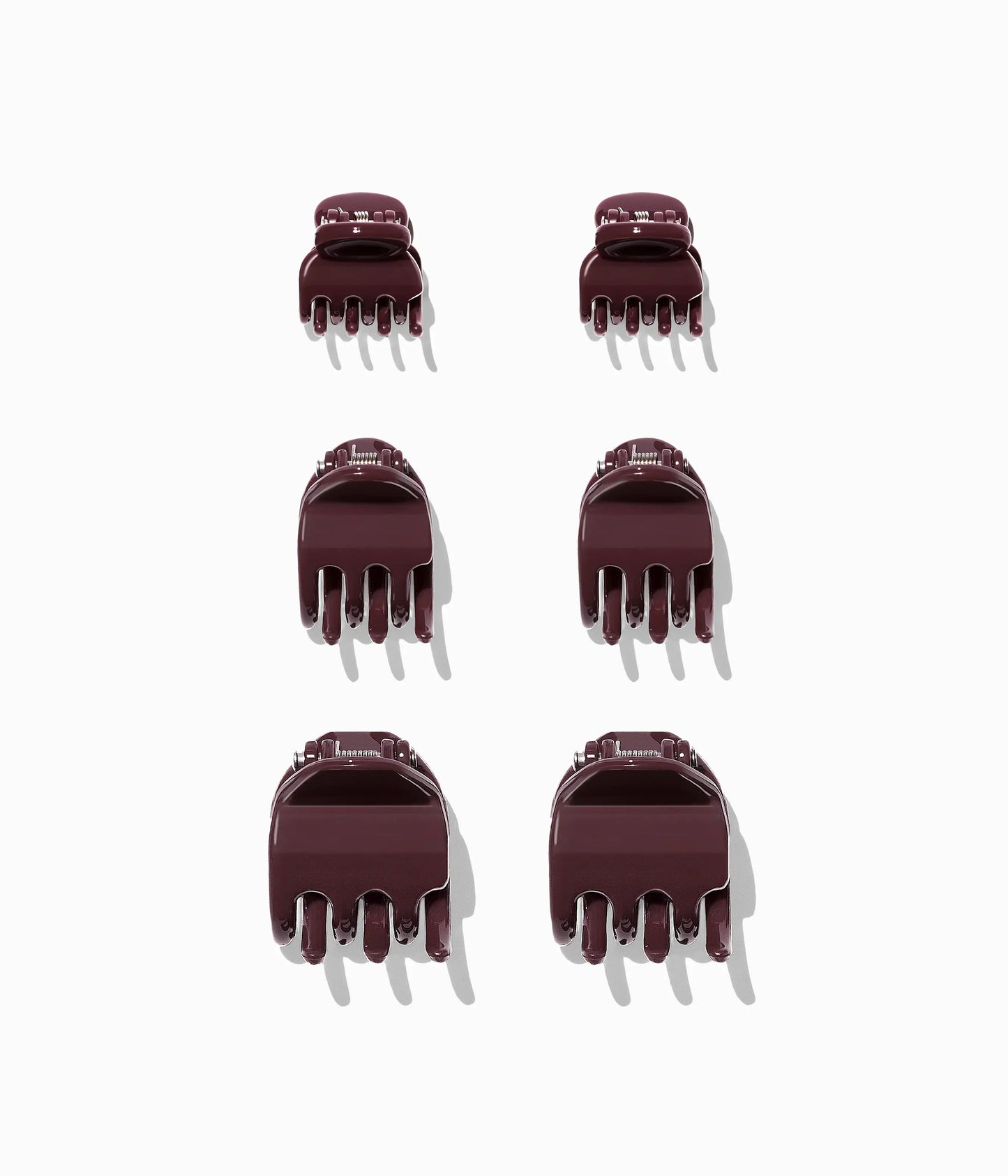 miniCLAWS™ Glossy Mini Claw Clips  in Black Cherry, 6 Pcs