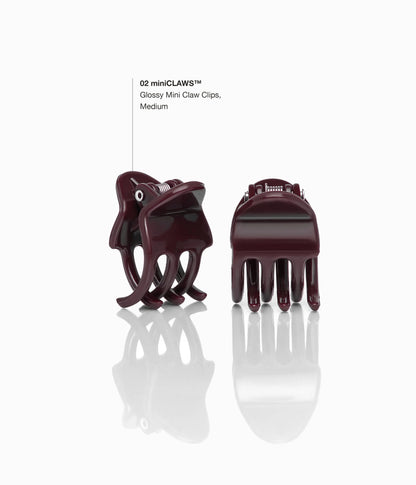 miniCLAWS™ Glossy Mini Claw Clips  in Black Cherry, 6 Pcs