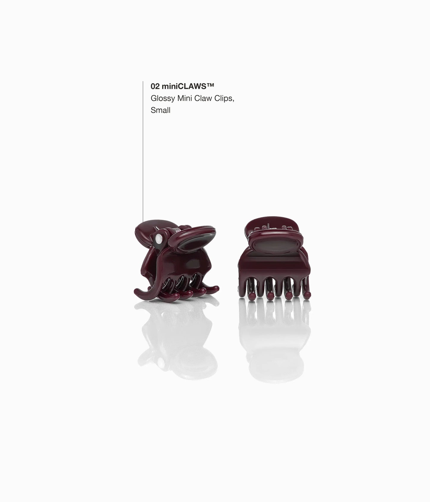 miniCLAWS™ Glossy Mini Claw Clips  in Black Cherry, 6 Pcs