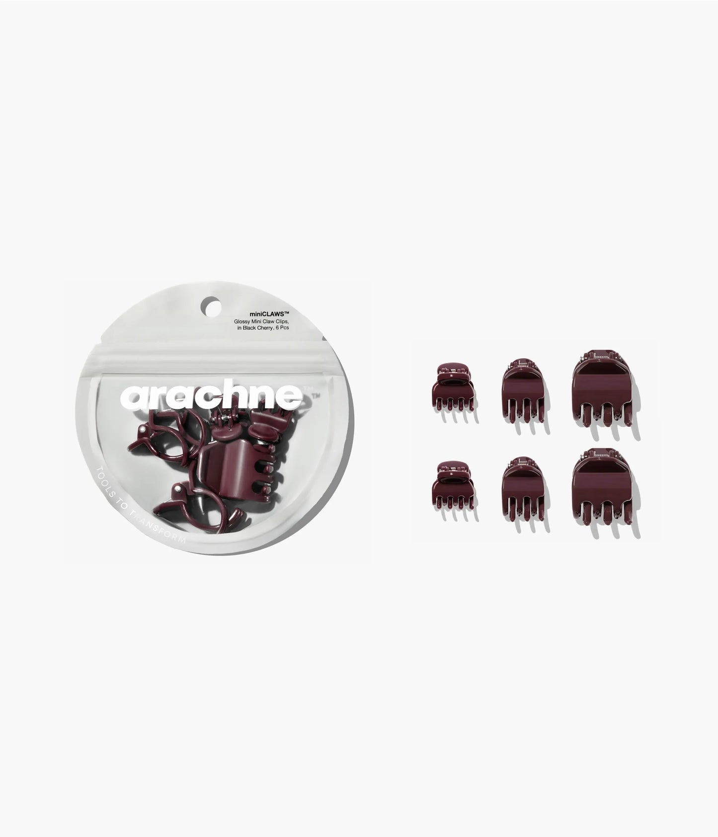 miniCLAWS™ Glossy Mini Claw Clips  in Black Cherry, 6 Pcs