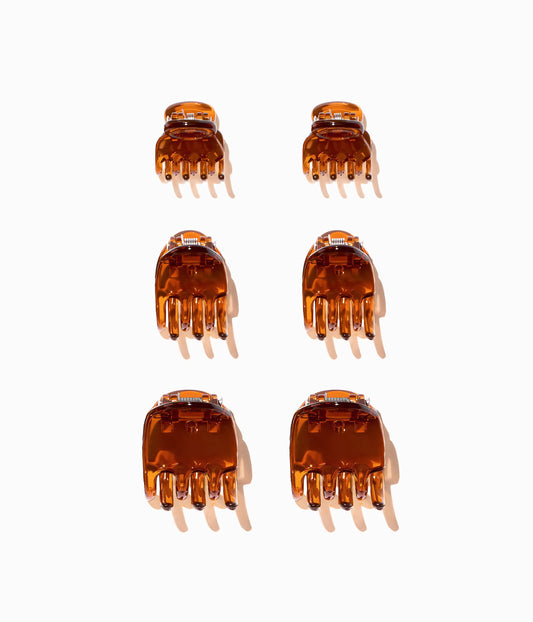 miniCLAWS™ Glossy Mini Claw Clips  in Ginger Root, 6 Pcs
