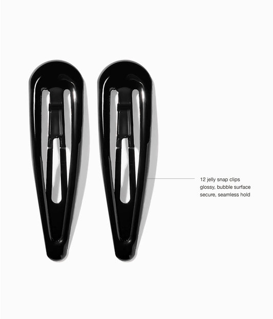JELLIFY™ Jelly Snap Clips in All Black, 12 Pcs