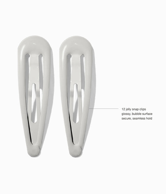 JELLIFY™ Jelly Snap Clips in Silver Fox, 12 Pcs