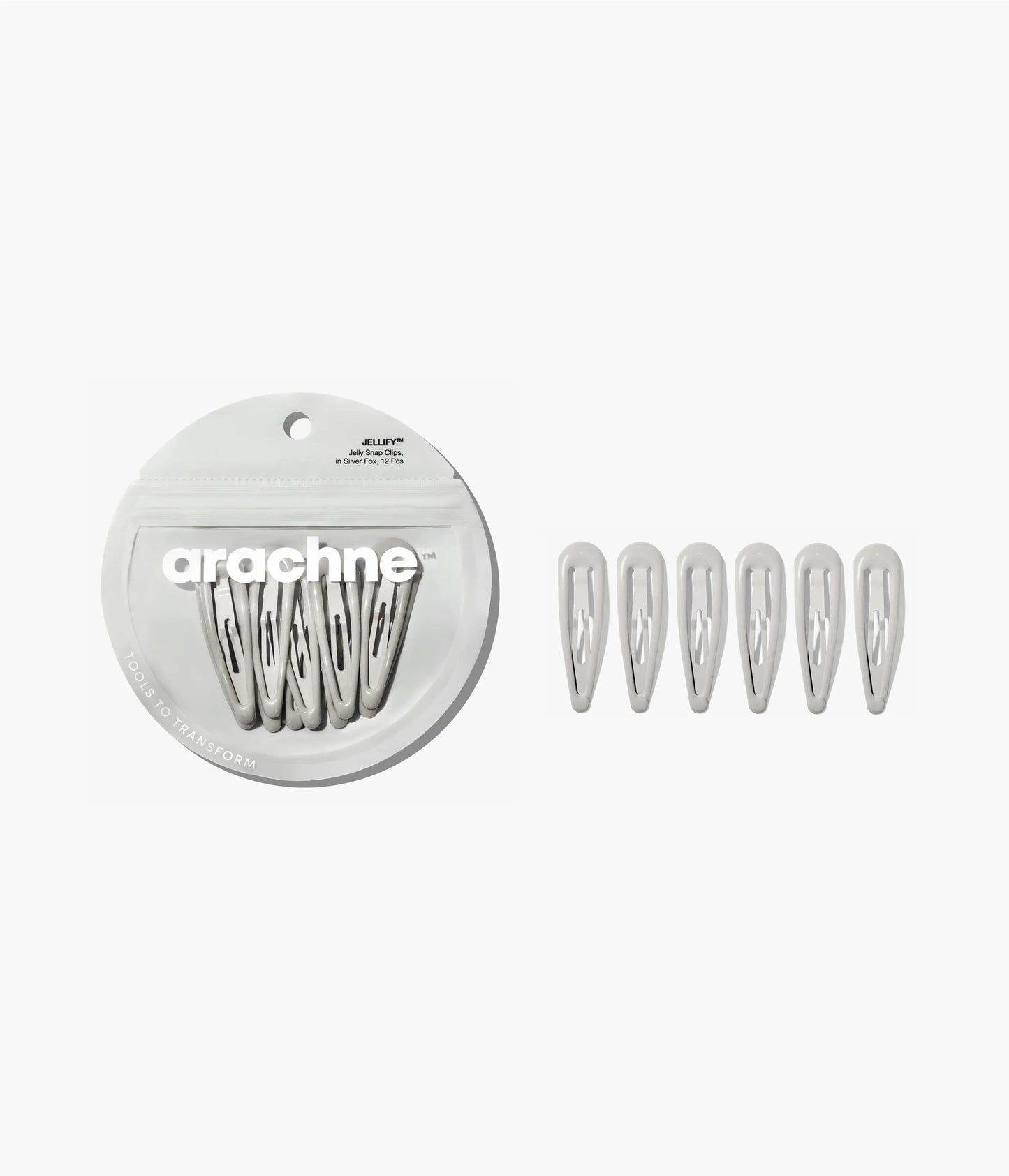 JELLIFY™ Jelly Snap Clips in Silver Fox, 12 Pcs