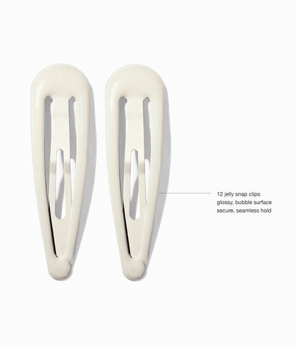 JELLIFY™ Jelly Snap Clips in Icy Platinum, 12 Pcs