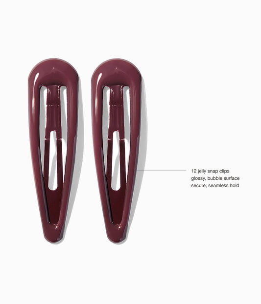 JELLIFY™ Jelly Snap Clips in Black Cherry, 12 Pcs
