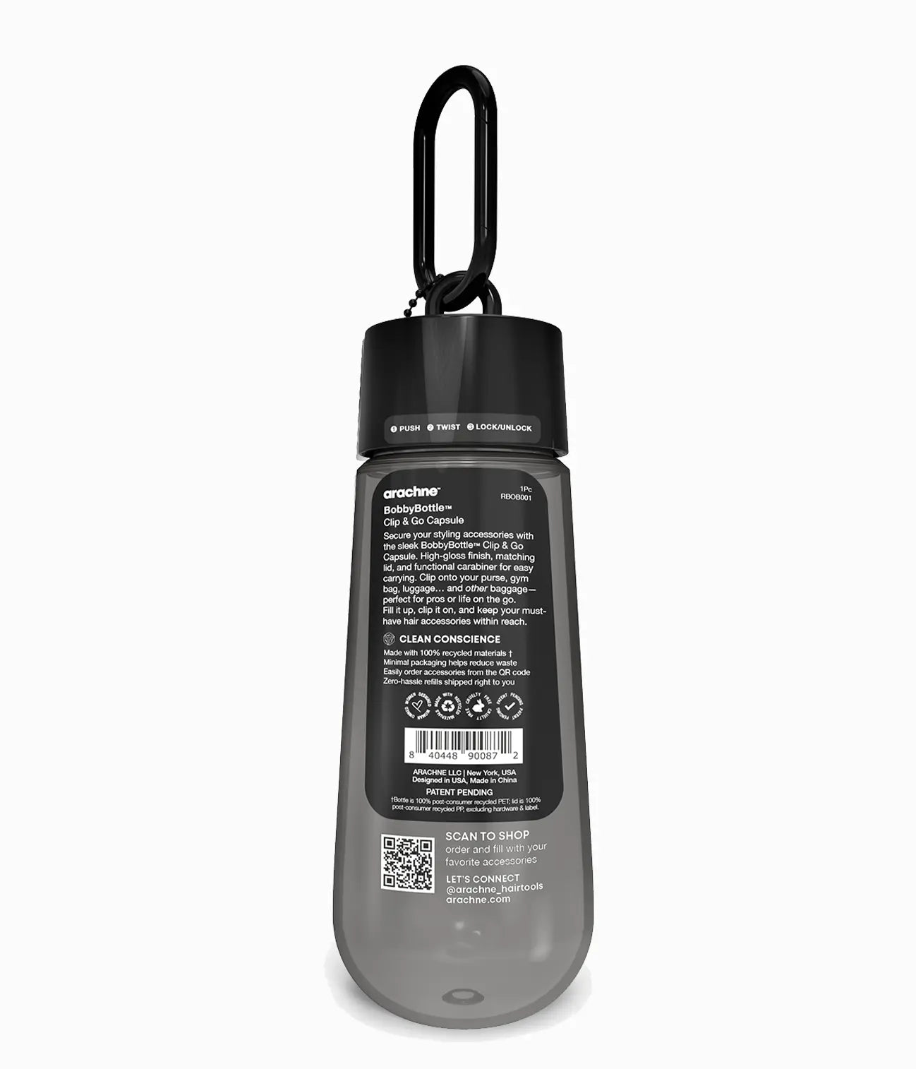 BobbyBottle™ Clip & Go Capsule in Ink Drip